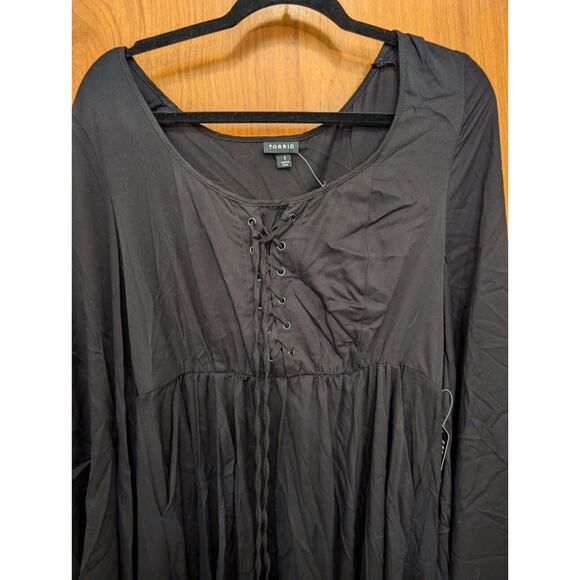 Women's Torrid Black Witch Hilo Lace Cosplay Halloween Gothic Dress NWT Size 1X - Picture 2 of 8